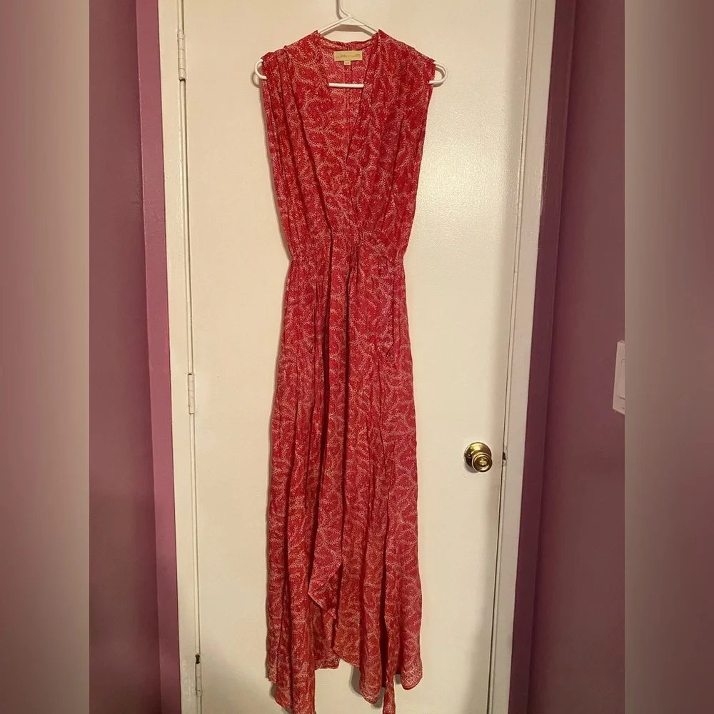 Natalie Martin Red Silk Maxi Dress - Picture 1 of 8
